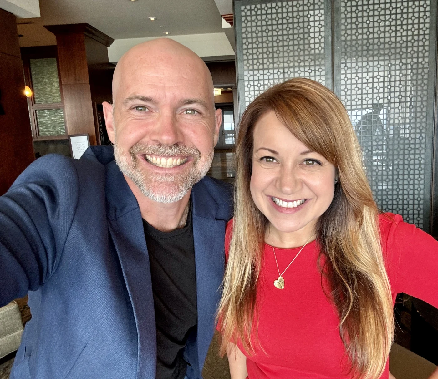Bronkar Lee and Cathryn Marshall smiling together